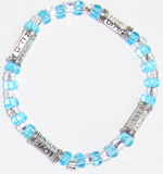 "words to live by" stretchie - sky blue 6"  1