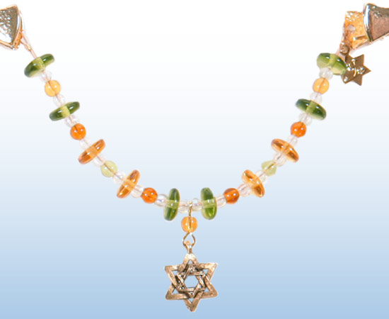 Tallit Clip - Peridot/ Amber Disk 1