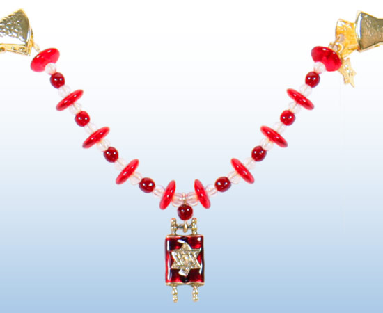 Tallit Clip - Burgundy/Red Disk 1