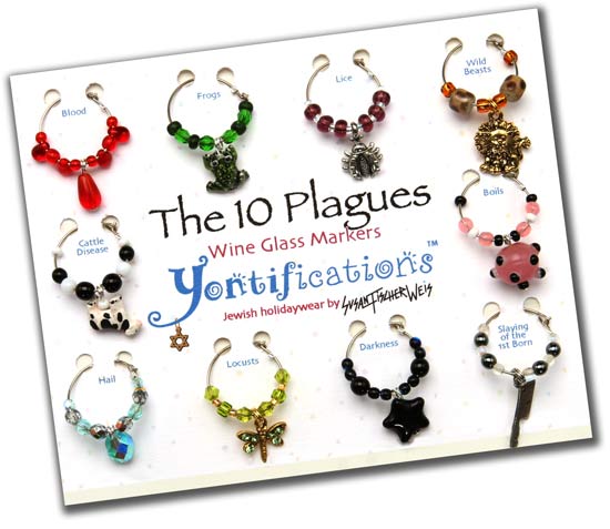 The 10 Plagues Wine Glass Markers 1