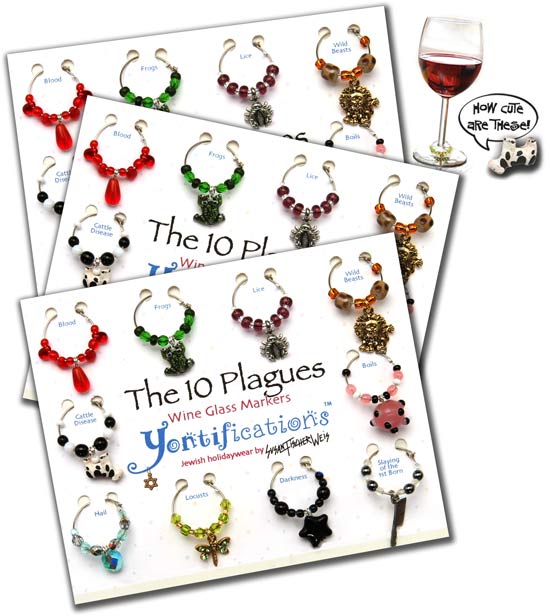 The 10 Plagues Passover Wine Glass Markers Bundle 3 1